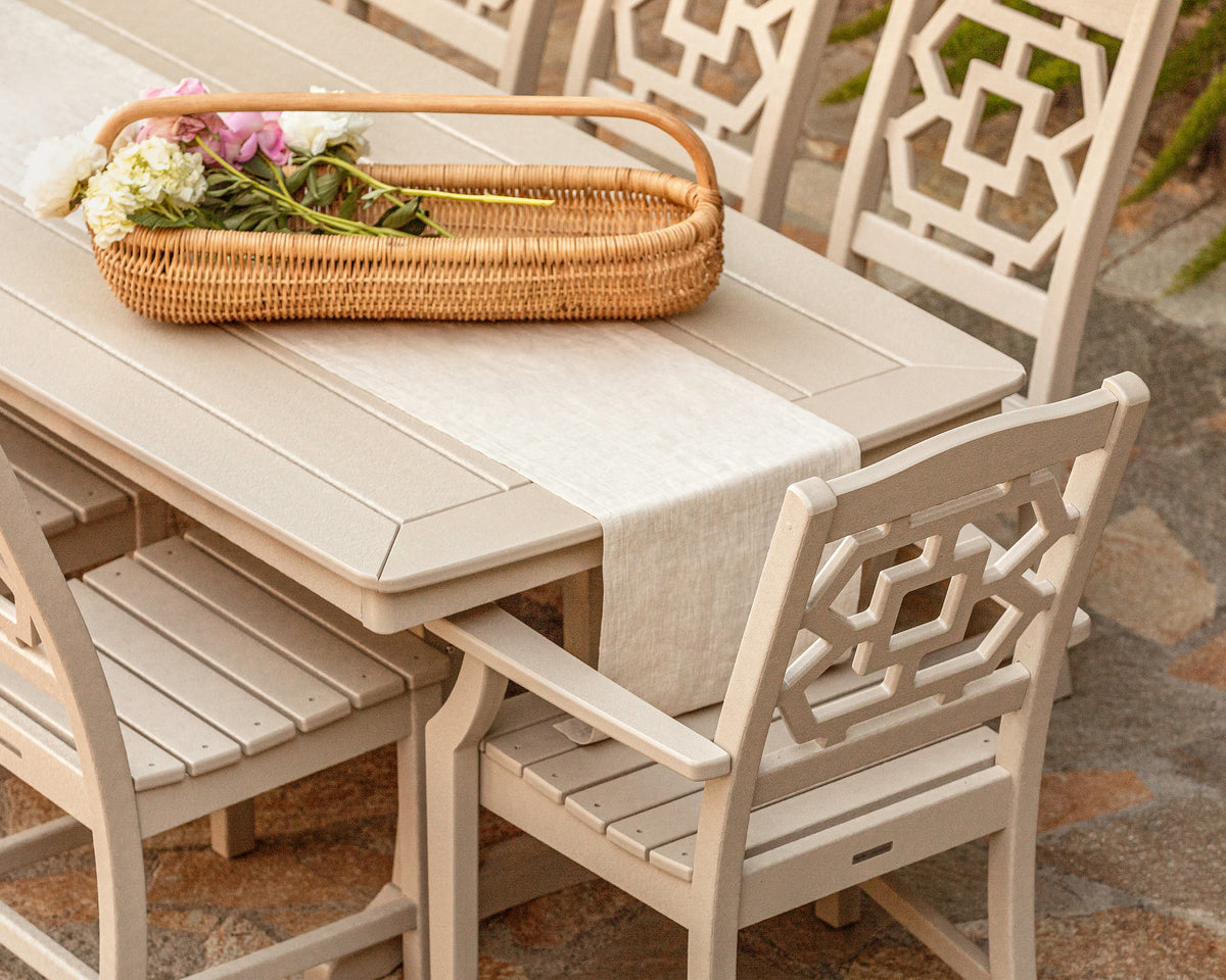 Chinoiserie 9-Piece Dining Set with Trestle Legs