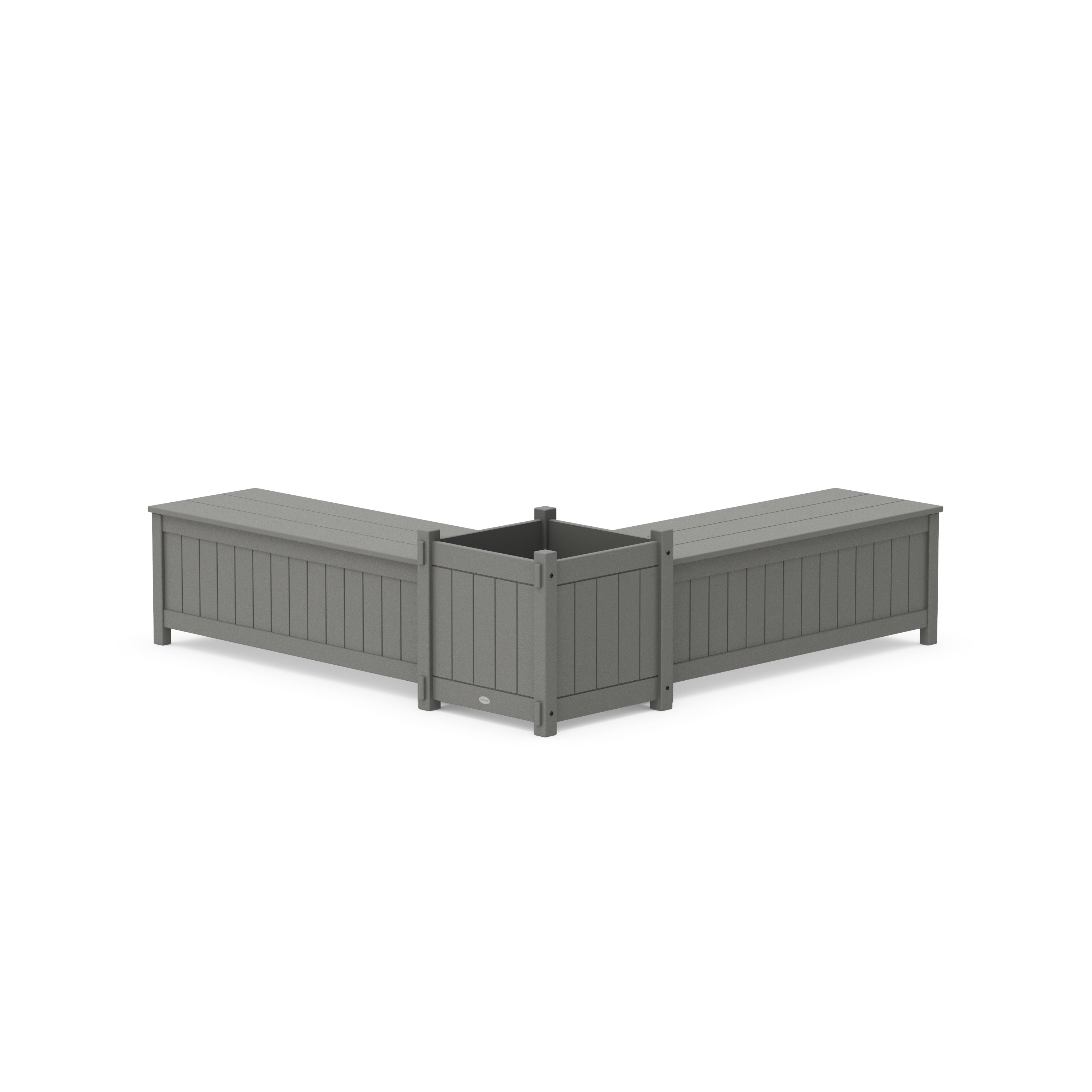 48" Vineyard L- Shaped Planter Storage Bench Set- Large