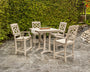 Chinoiserie 5-Piece Farmhouse Counter Set with Trestle Legs