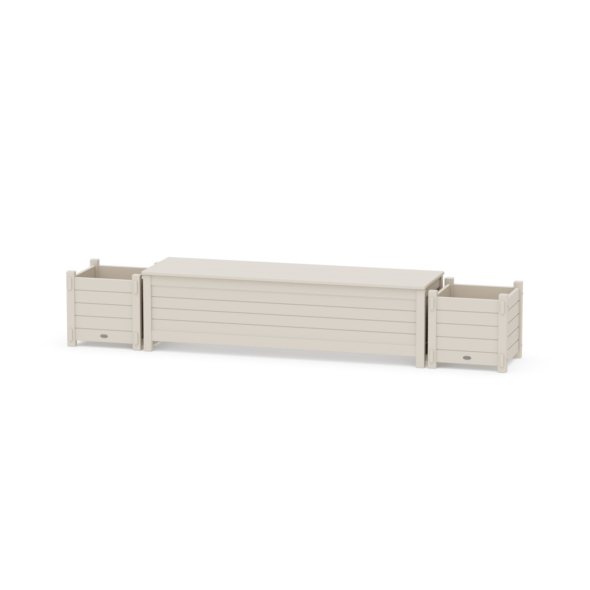 60" Nautical Straight Planter Storage Bench Set