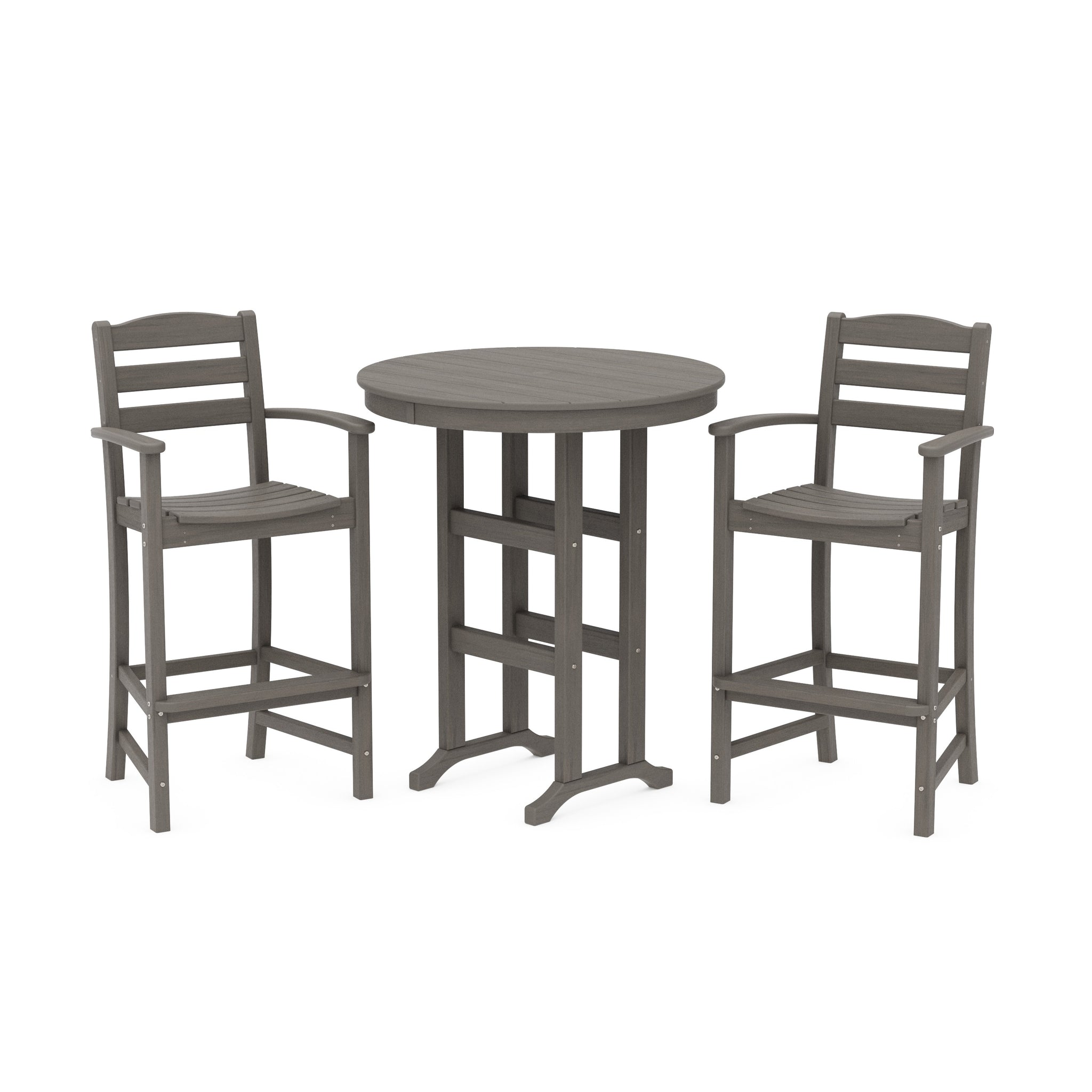 La Casa Café 3-Piece Round Farmhouse Bar Set