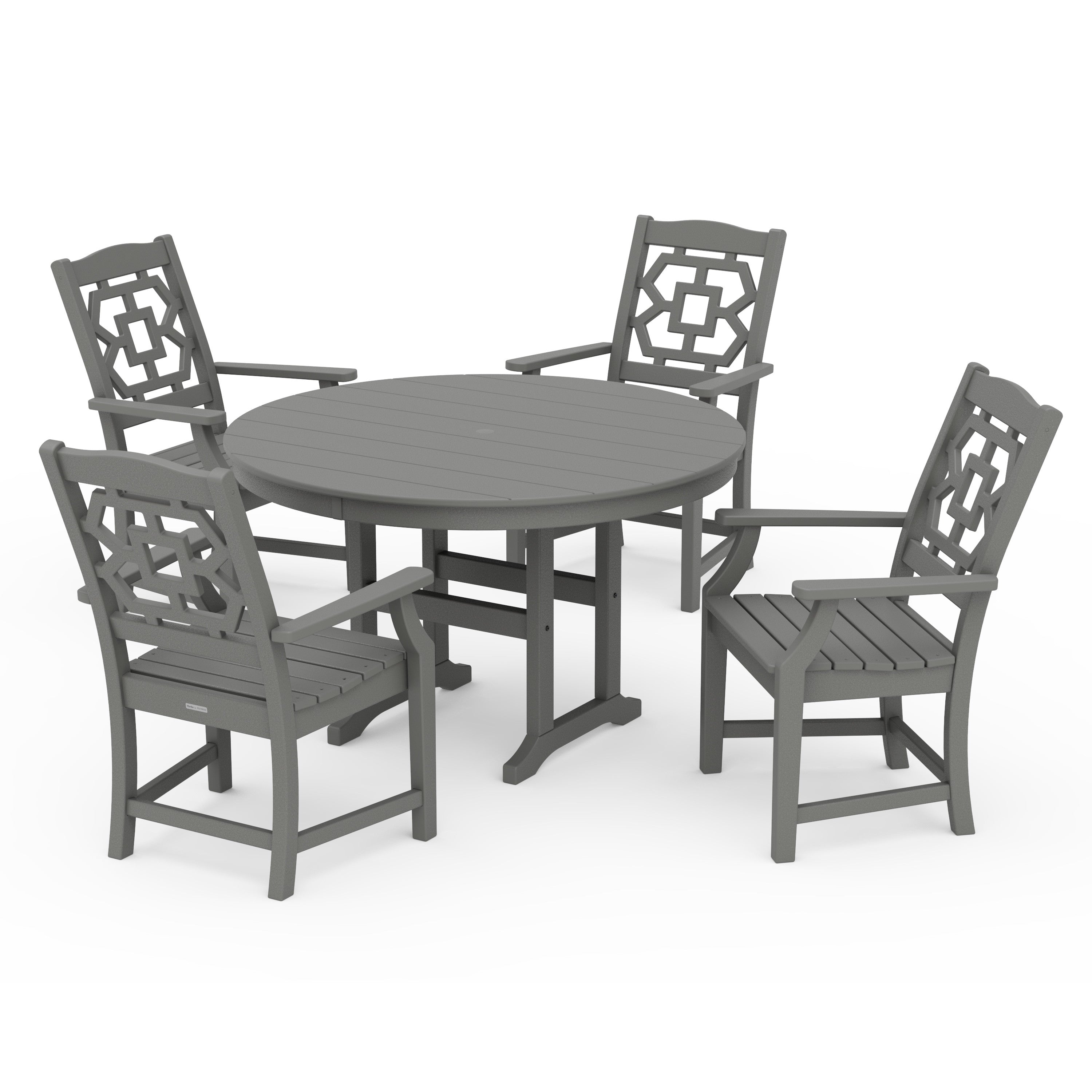 Chinoiserie 5-Piece Round Farmhouse Dining Set