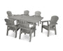 Seashell 7- Piece Farmhouse Dining Set with Trestle Legs