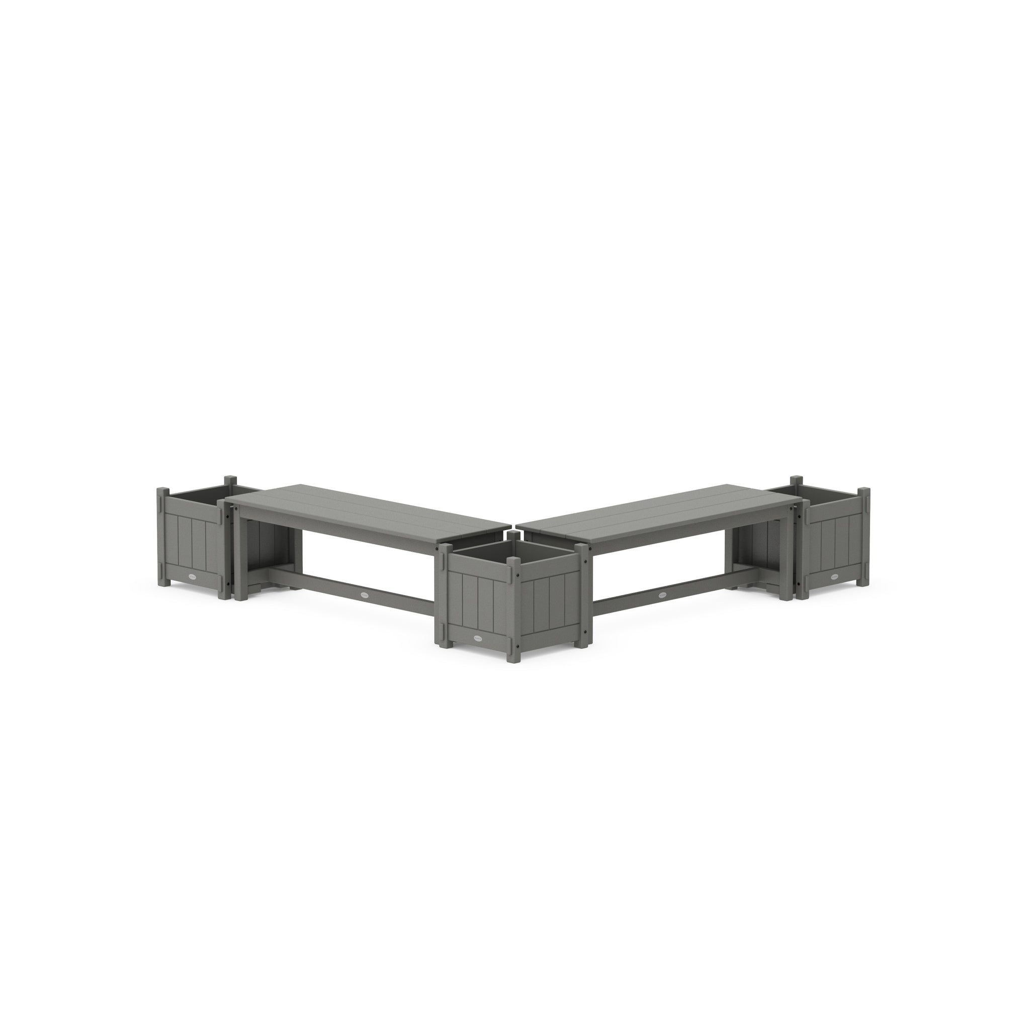 48" Vineyard L- Shaped Planter Bench Corner Set
