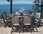 Coastal Folding Arm Chair 7-Piece Dining Set