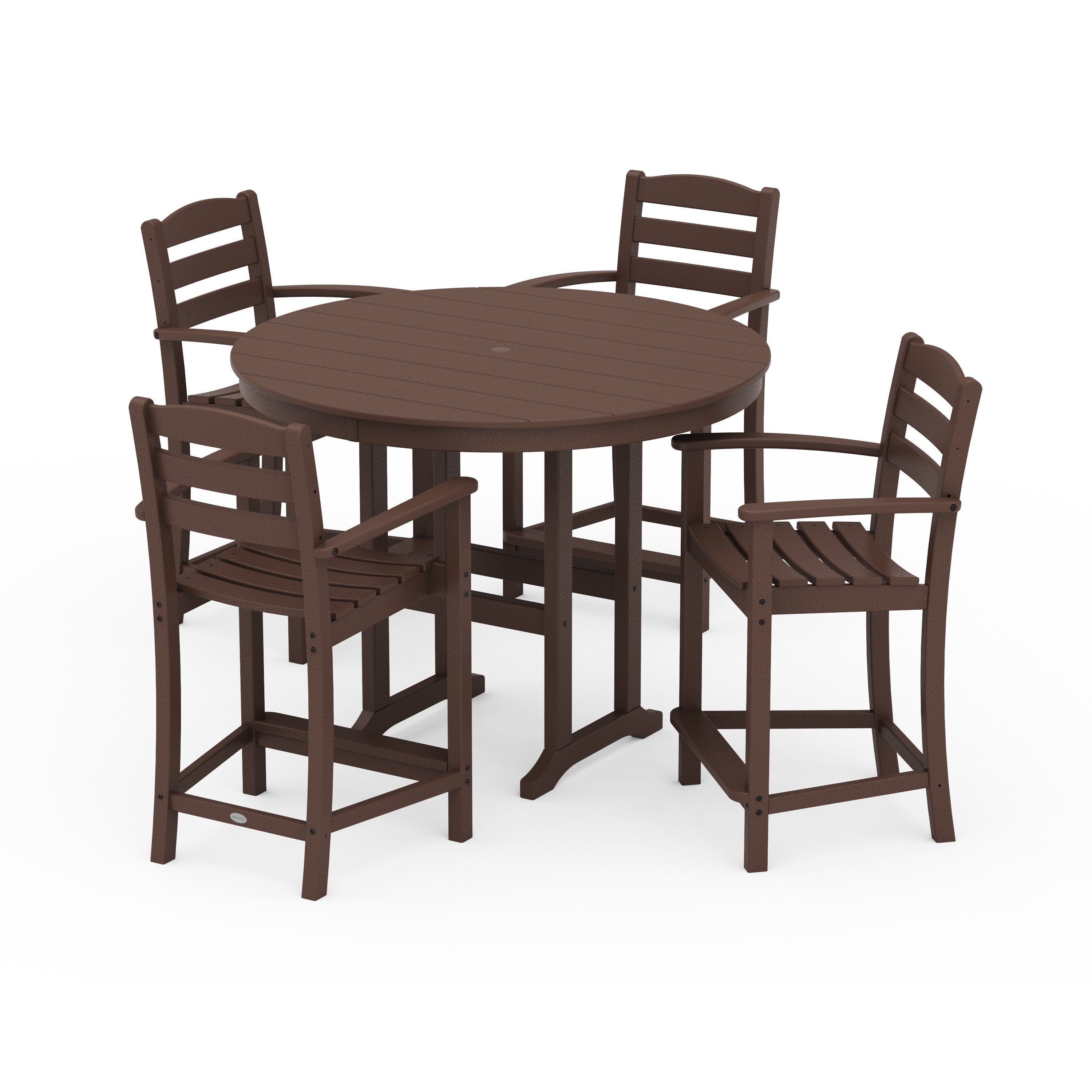 La Casa Café 5-Piece Round Farmhouse Counter Set