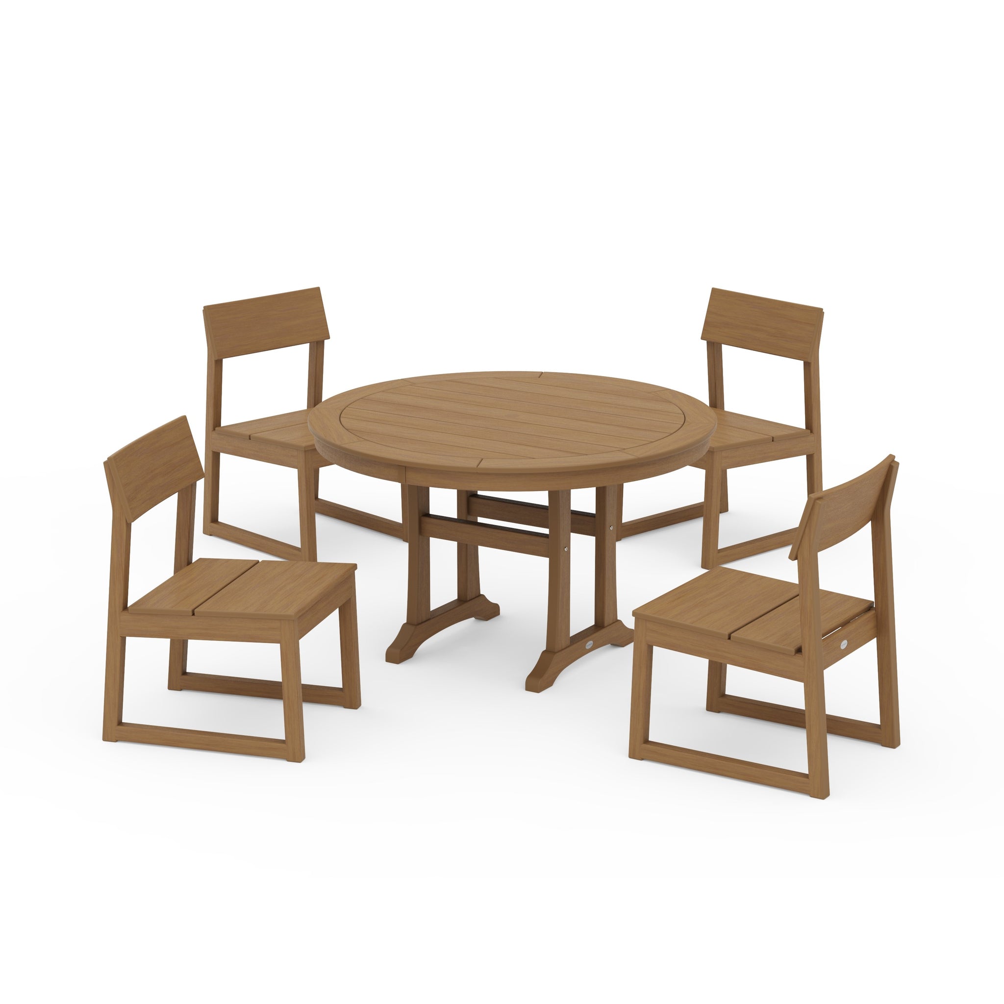 EDGE Side Chair 5-Piece Round Dining Set With Trestle Legs