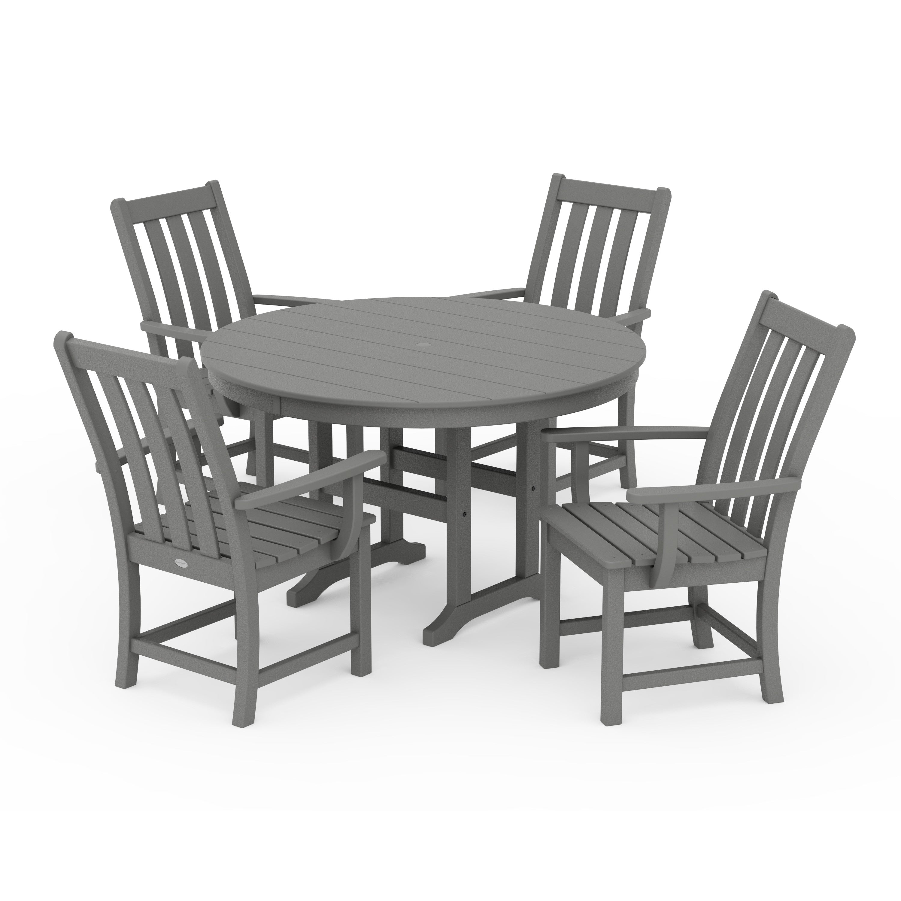Vineyard Folding 5-Piece Farmhouse Dining Set - Thumbnail 2