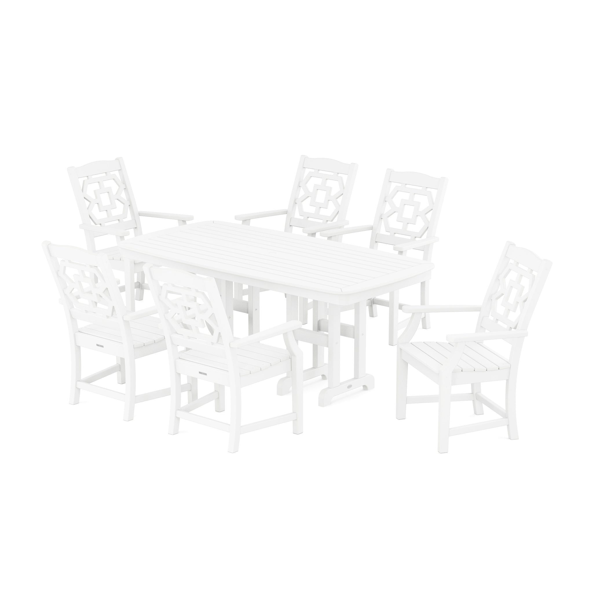 Chinoiserie Arm Chair 7-Piece Dining Set