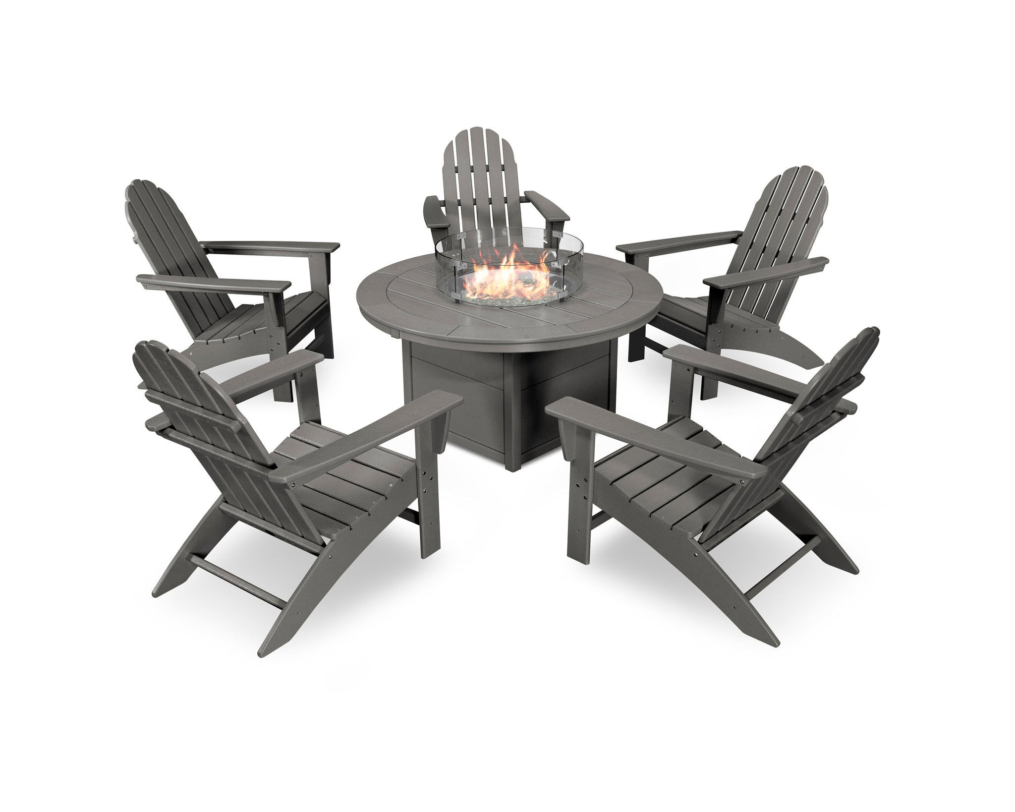 Vineyard Adirondack 6-Piece Chat Set with Fire Pit Table