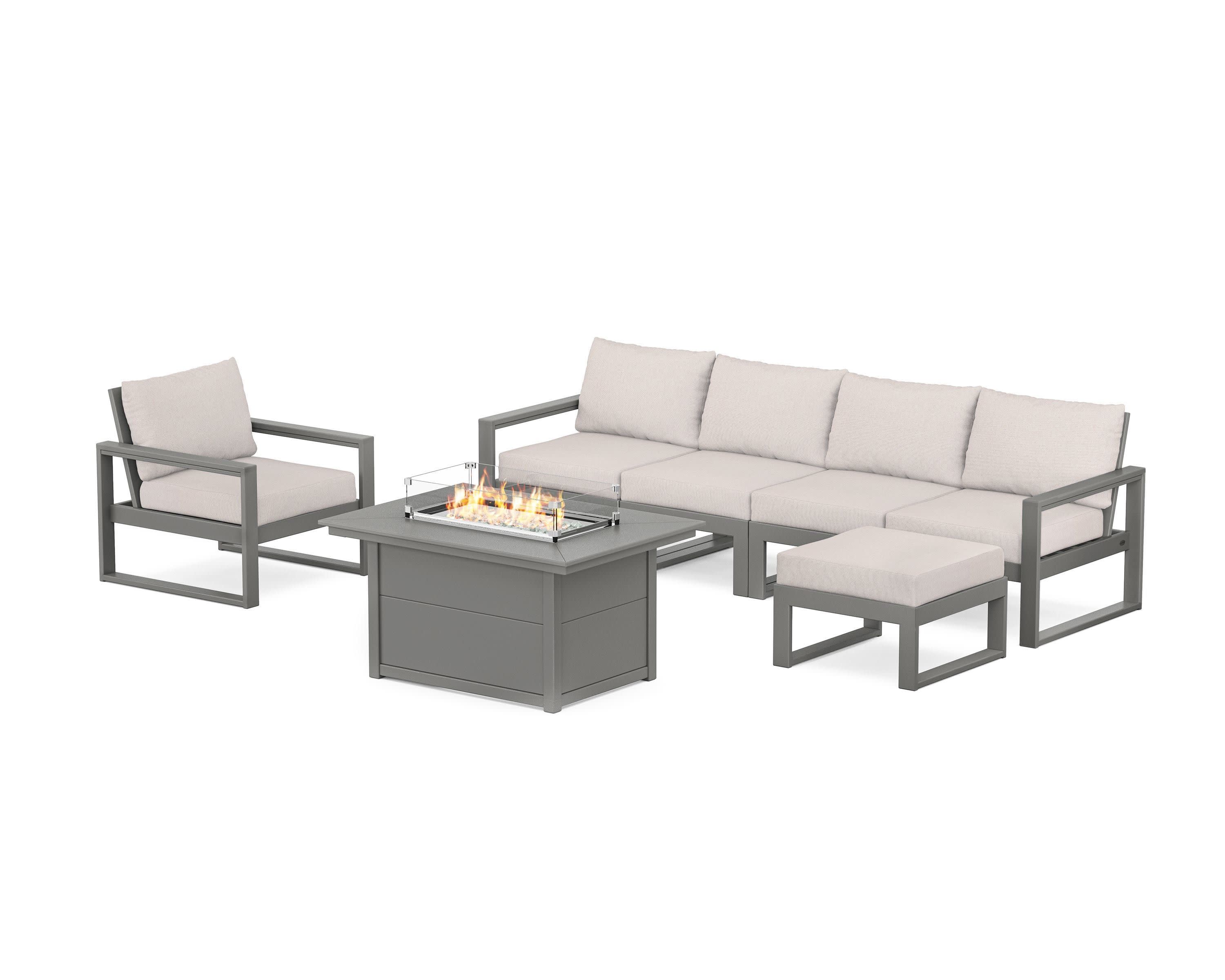 EDGE Sectional Lounge and Fire Pit Set