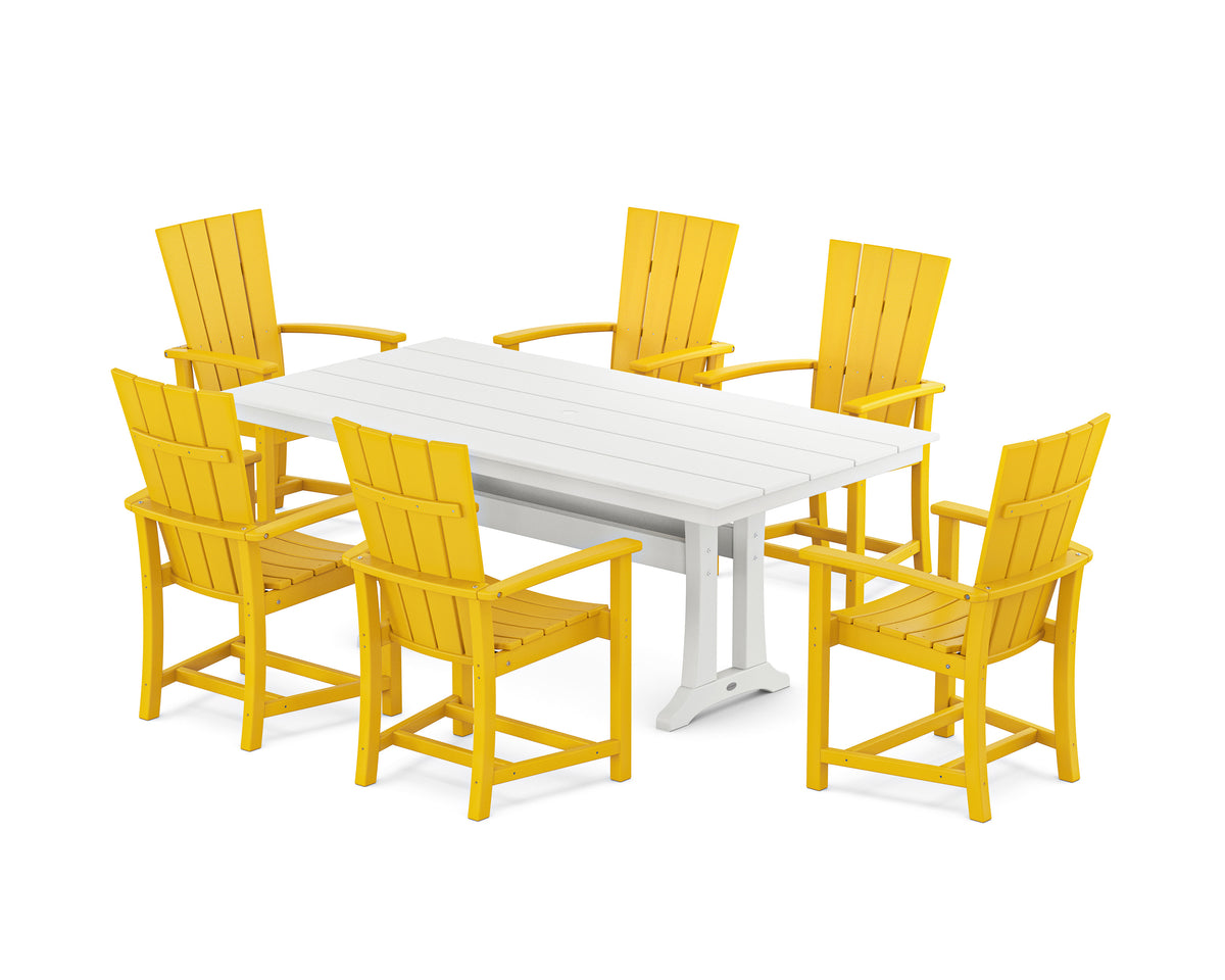 Modern Adirondack 7-Piece Farmhouse Dining Set with Trestle Legs