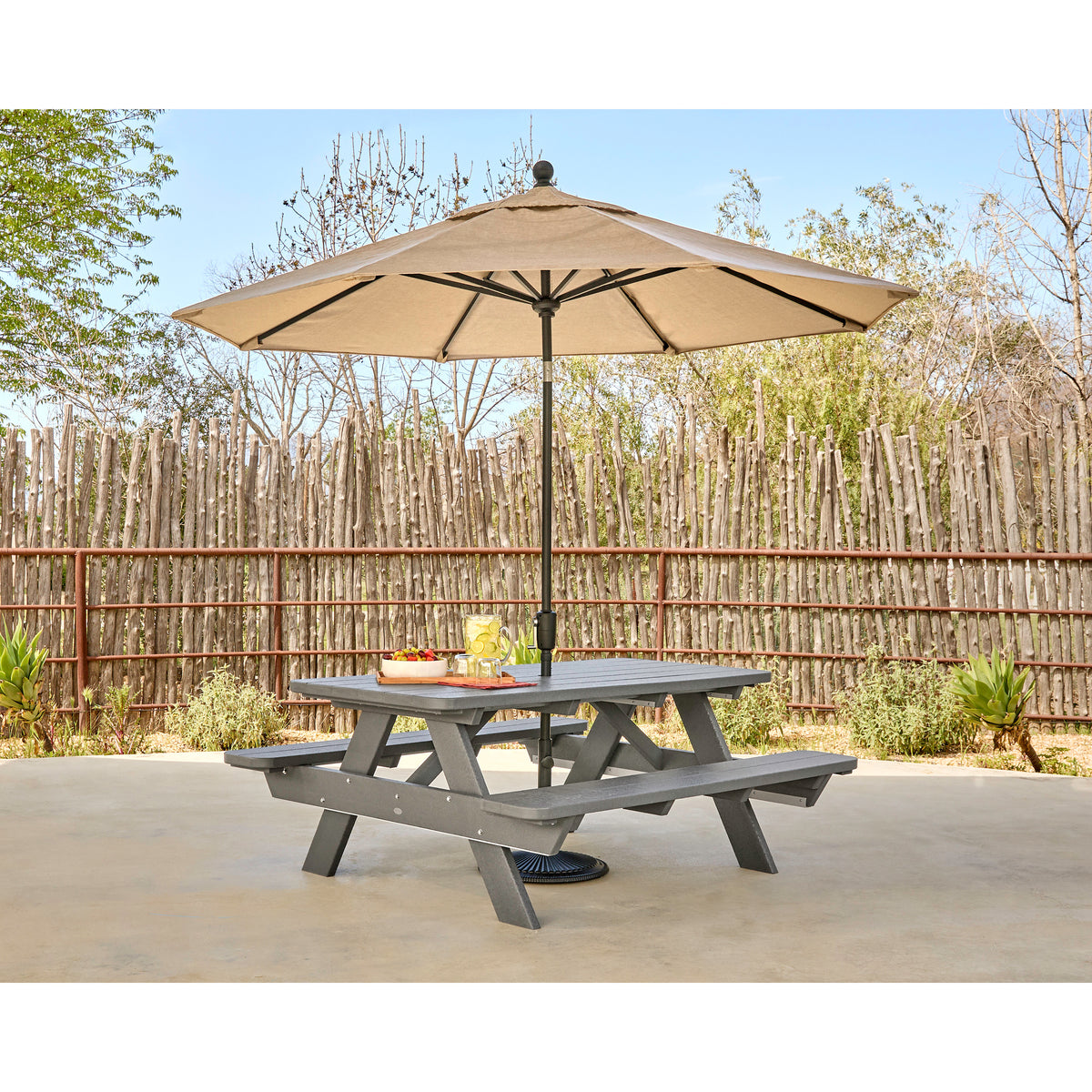 72 inch patio table with umbrella hole POLYWOOD Park 72" Picnic Table