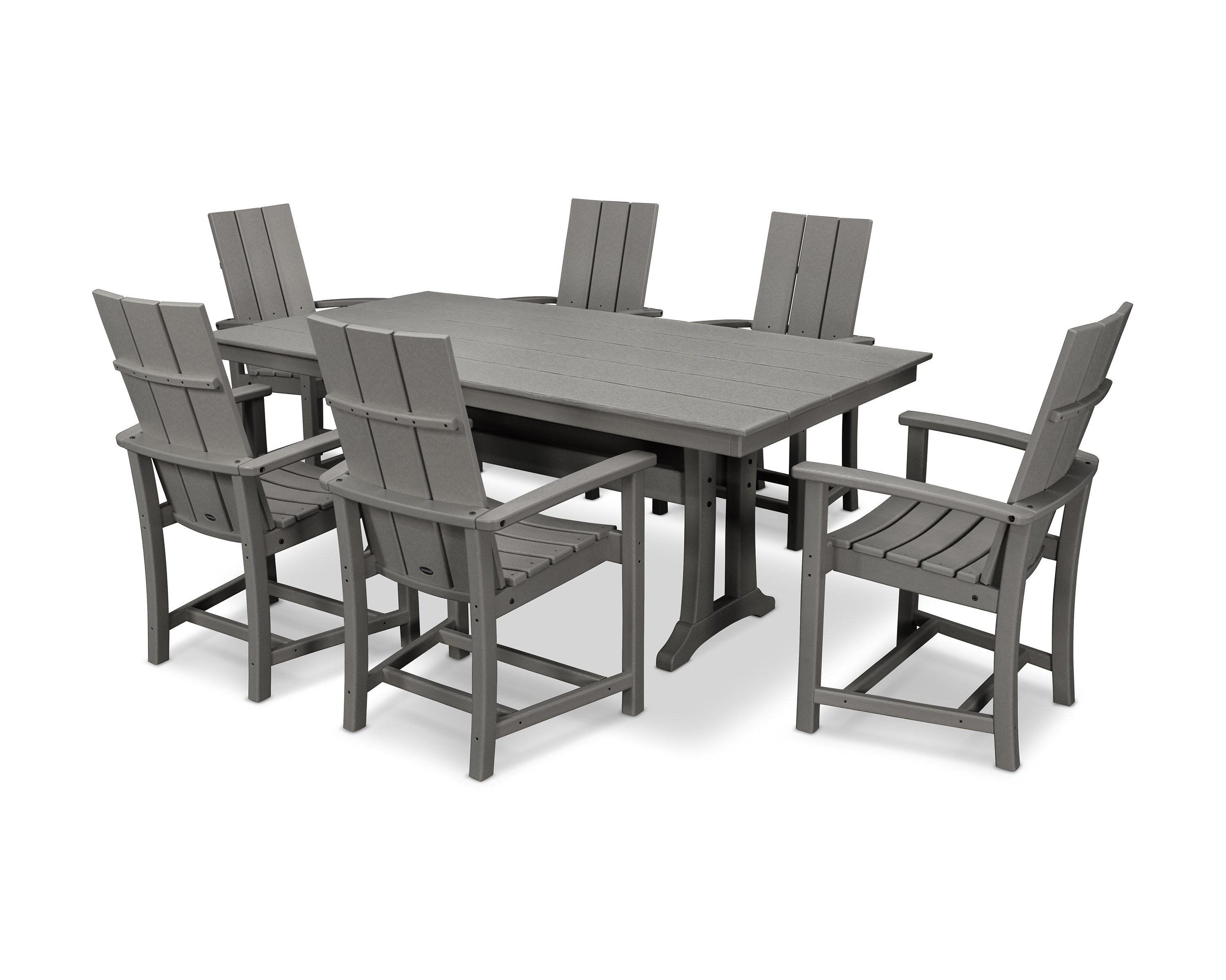 Modern Adirondack 7-Piece Farmhouse Dining Set with Trestle Legs
