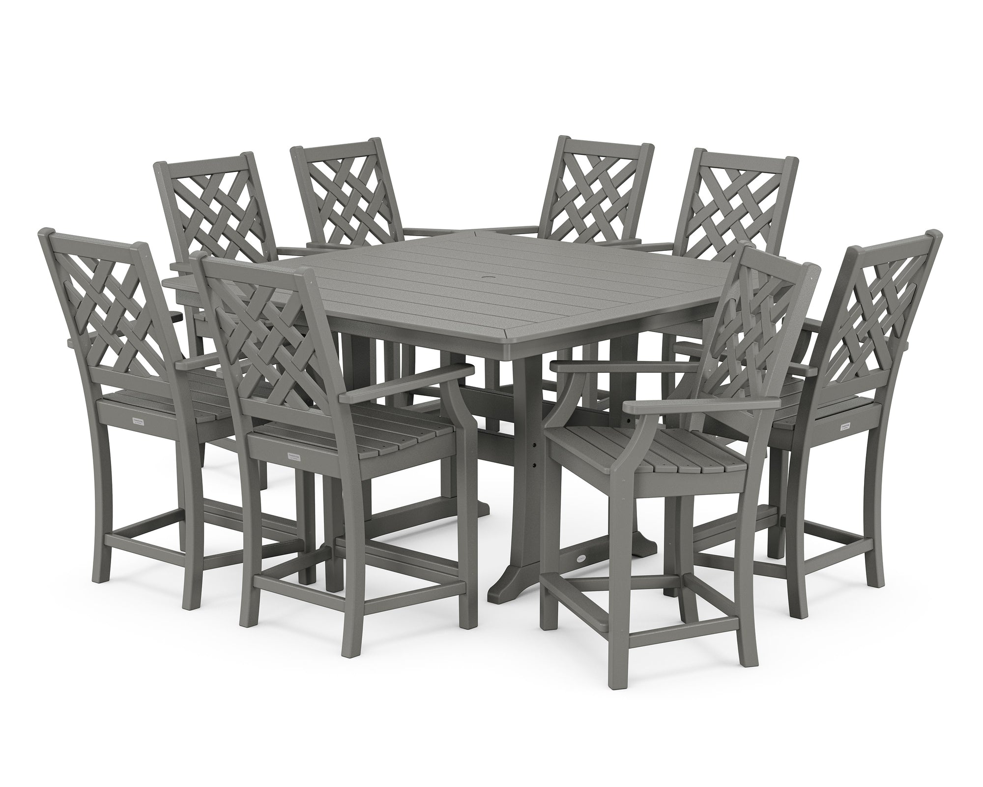 Wovendale 9-Piece Square Counter Set with Trestle Legs